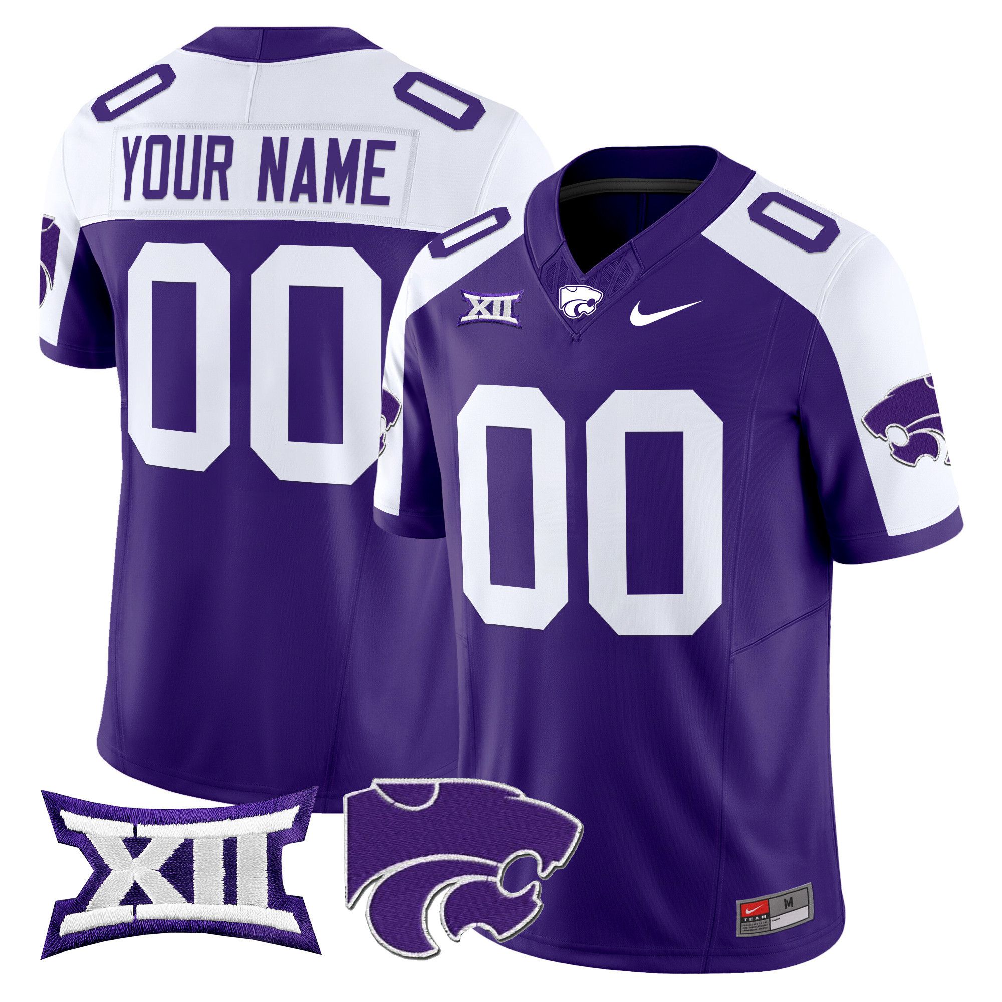 Men Kansas State Wildcats Purple Nike 2024 Vapor Limited Custom NCAA Jersey